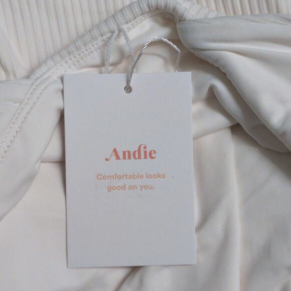 Andie Asbury Ribbed One Piece Coco High Neck Low Back Adjustable L New - Picture 9 of 10